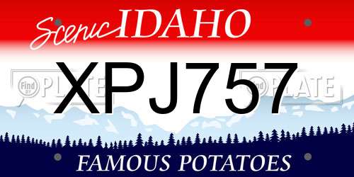 XPJ757 Idaho License Plate