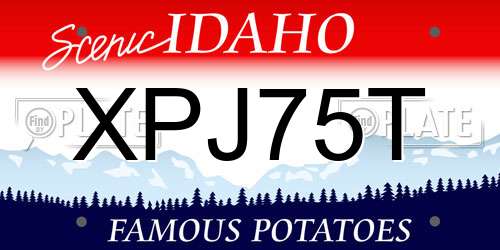 XPJ75T Idaho License Plate