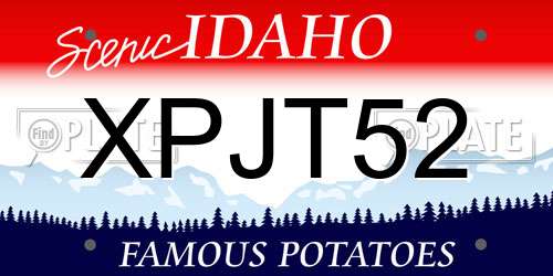 XPJT52 Idaho License Plate