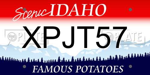 XPJT57 Idaho License Plate