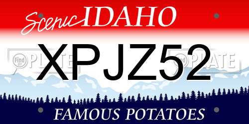 XPJZ52 Idaho License Plate