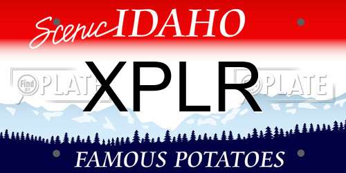 XPLR Idaho License Plate