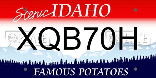 XQB70H Idaho License Plate