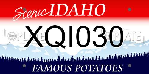 XQI030 Idaho License Plate