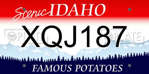 XQJ187 Idaho License Plate