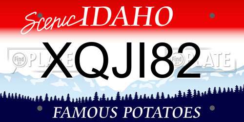 XQJI82 Idaho License Plate
