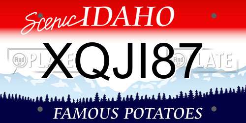 XQJI87 Idaho License Plate