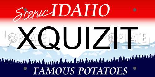 XQUIZIT Idaho License Plate