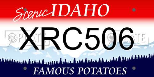 XRC506 Idaho License Plate