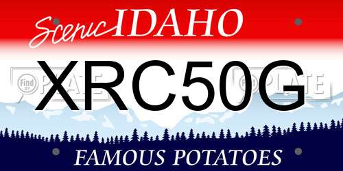 XRC50G Idaho License Plate