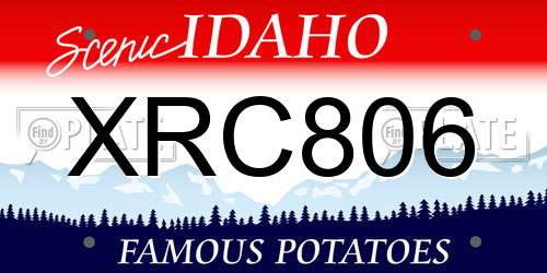 XRC806 Idaho License Plate