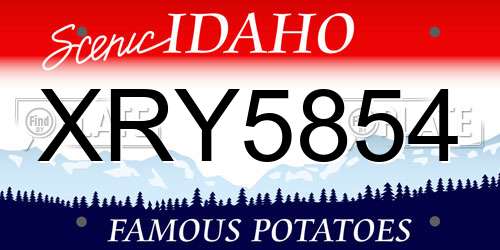 XRY5854 Idaho License Plate