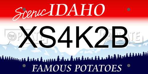 XS4K2B Idaho License Plate