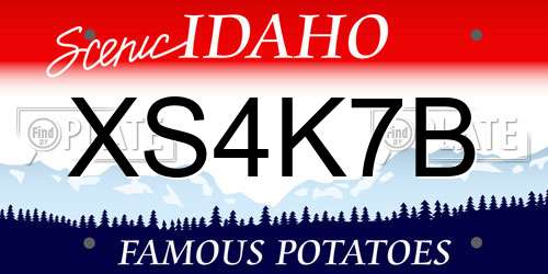 XS4K7B Idaho License Plate