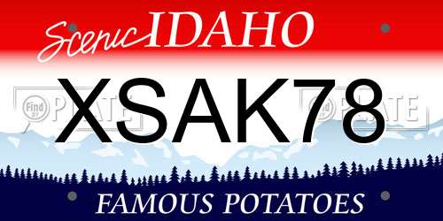 XSAK78 Idaho License Plate