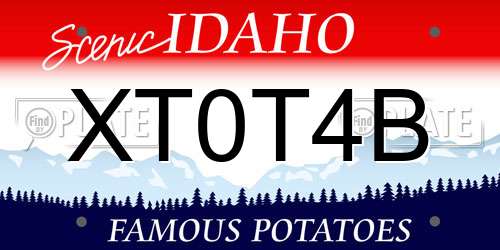 XT0T4B Idaho License Plate