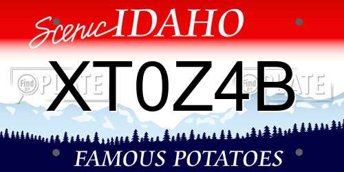 XT0Z4B Idaho License Plate