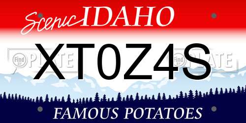 XT0Z4S Idaho License Plate