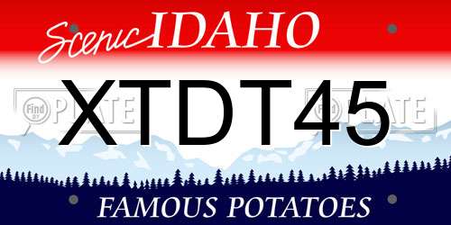 XTDT45 Idaho License Plate