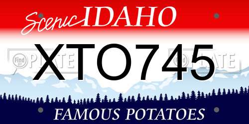 XTO745 Idaho License Plate