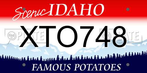 XTO748 Idaho License Plate