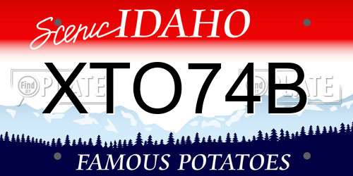XTO74B Idaho License Plate