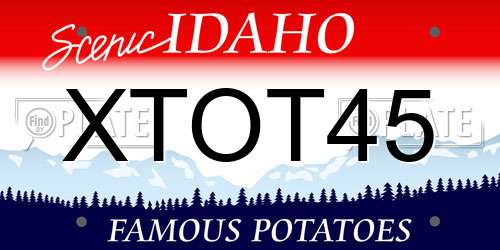 XTOT45 Idaho License Plate