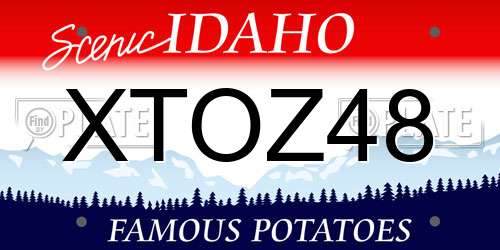 XTOZ48 Idaho License Plate