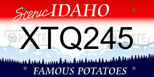 XTQ245 Idaho License Plate