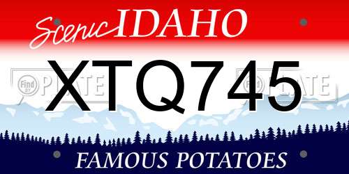 XTQ745 Idaho License Plate
