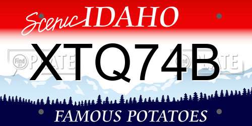 XTQ74B Idaho License Plate