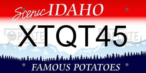 XTQT45 Idaho License Plate