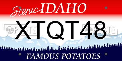XTQT48 Idaho License Plate