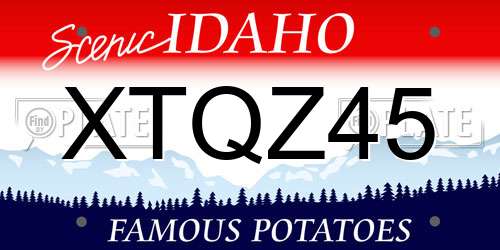 XTQZ45 Idaho License Plate