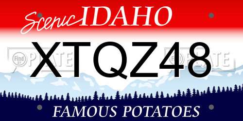 XTQZ48 Idaho License Plate