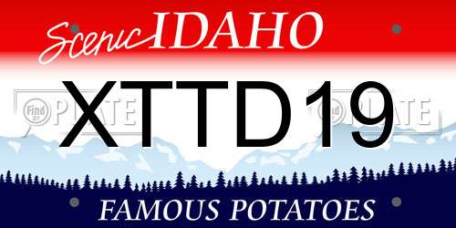 XTTD19 Idaho License Plate