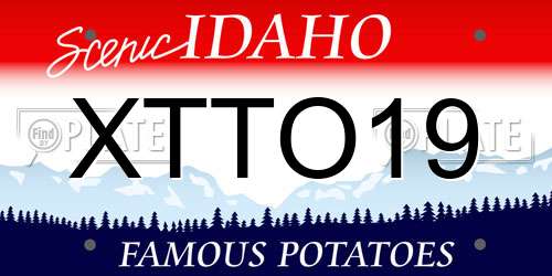 XTTO19 Idaho License Plate