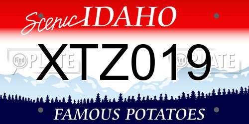 XTZ019 Idaho License Plate
