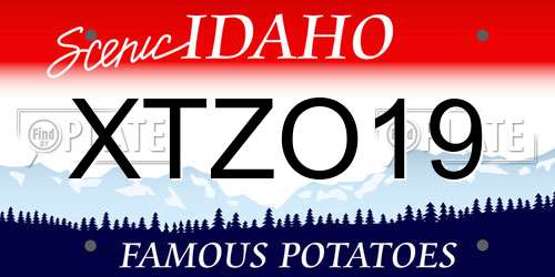 XTZO19 Idaho License Plate