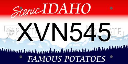 XVN545 Idaho License Plate