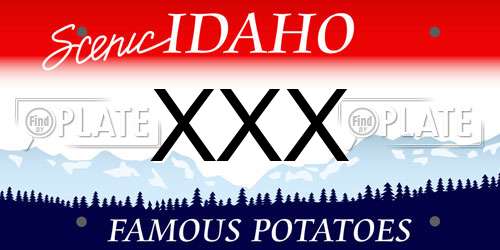 XXX Idaho License Plate