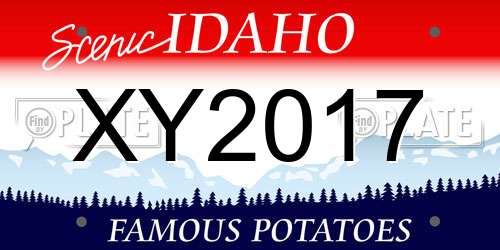 XY2017 Idaho License Plate