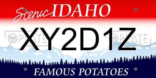 XY2D1Z Idaho License Plate