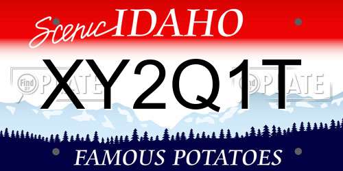 XY2Q1T Idaho License Plate