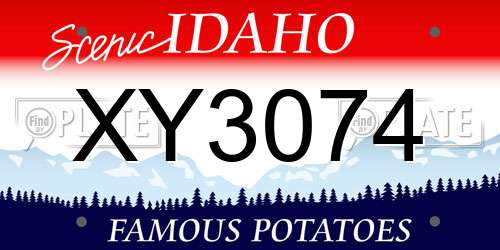 XY3074 Idaho License Plate
