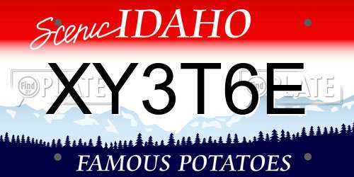 XY3T6E Idaho License Plate