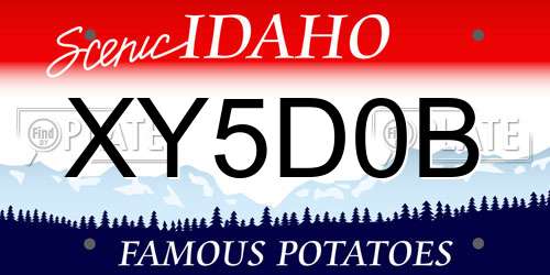 XY5D0B Idaho License Plate