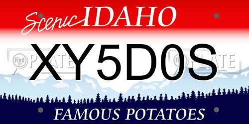 XY5D0S Idaho License Plate
