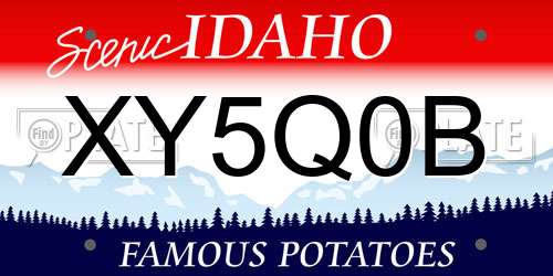 XY5Q0B Idaho License Plate