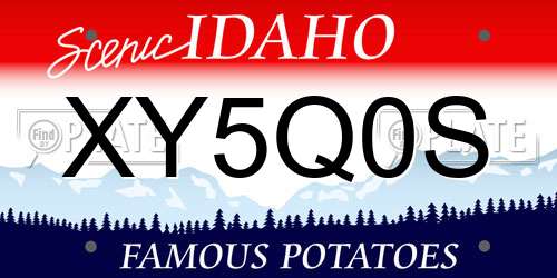 XY5Q0S Idaho License Plate